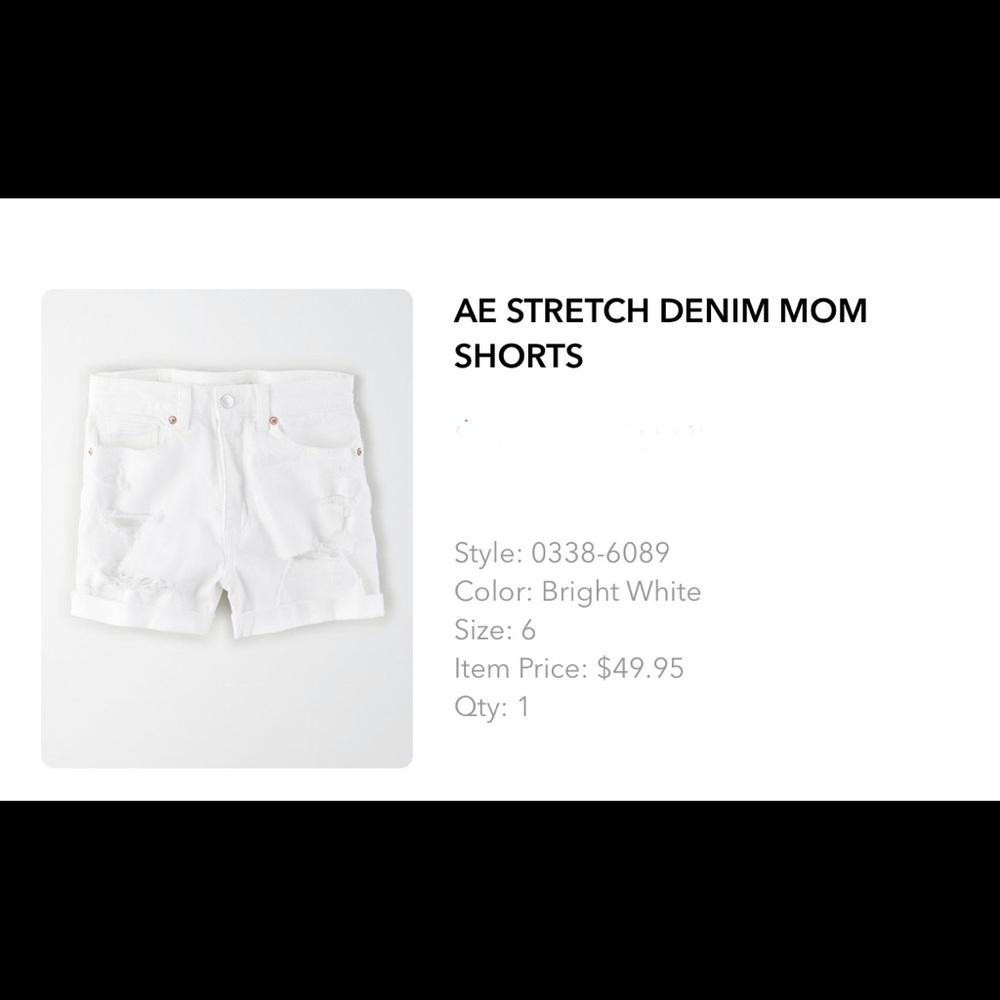 White AE mom shorts